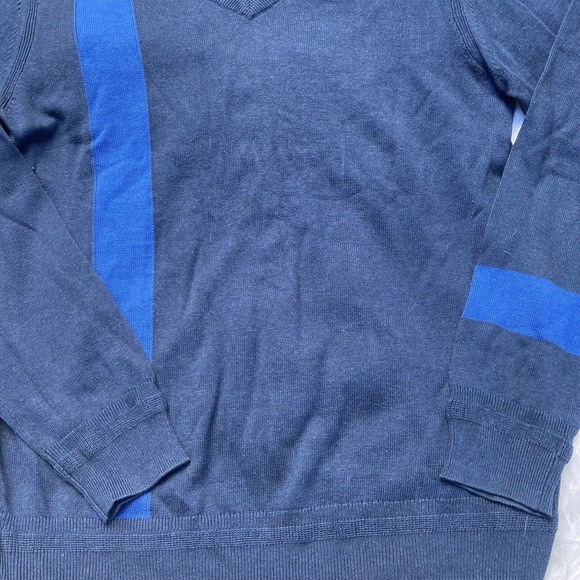 DKNY Jeans Blue Cotton Pullover Sweater Size Medium Casual Career Autumn Mens - Picture 2 of 6